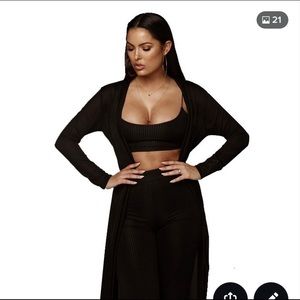 Four pc night wear set black